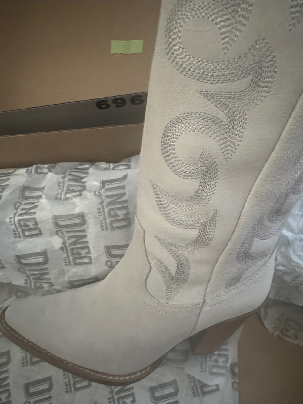 dingo Women's Knee-High Western Boots - White - Picture 3 of 7